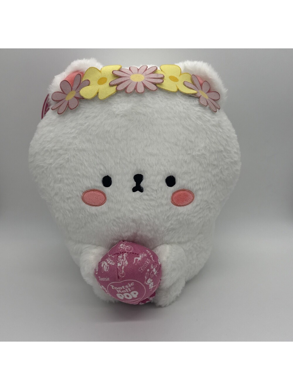 Tootsie Roll Pop 2.9Lbs Weighted White Bear Plush 14"